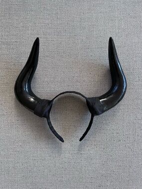 Unisex Black Horn Headband - Costume Accessory for Bull, Devil, etc